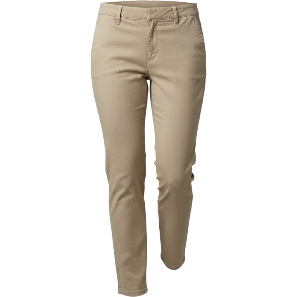 Talbots Chatham Ankle Pants Womens 12 Tan Khaki Side Zip Stretch Cotton Twill